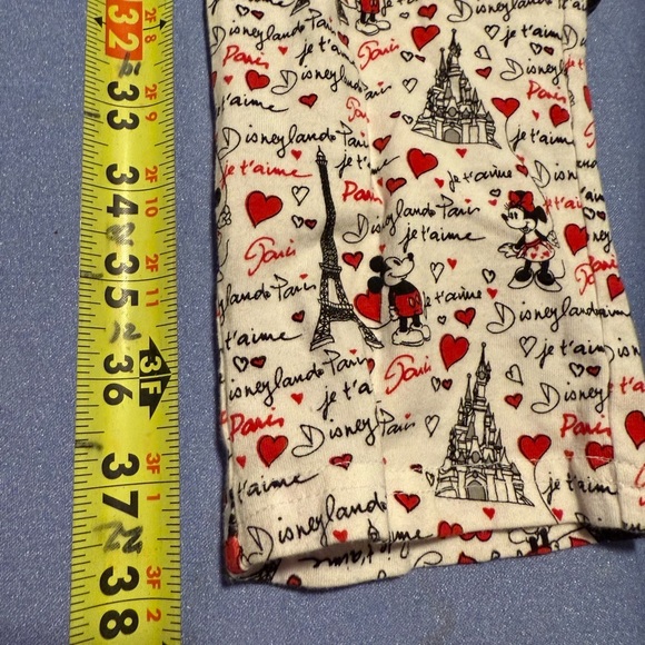 (Like New)Disneyland Paris Women's Heart Print Mickey Mouse Pajama Pants - Picture 4 of 6